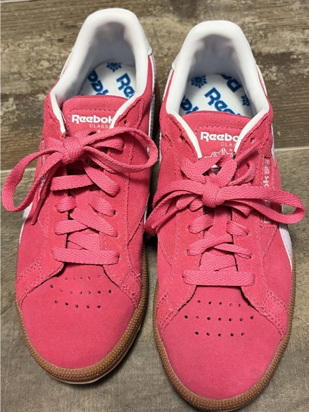 Reebok Pink Suede Low-Top Sneakers